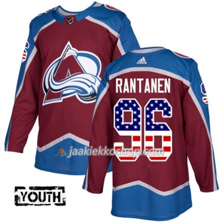 Lapsille NHL Colorado Avalanche Pelipaita Mikko Rantanen 96 Adidas 2017-2018 Burgundy Punainen USA Flag Fashion Authentic